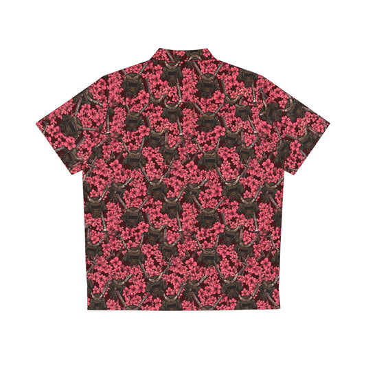Cherry Blossom Samurai Hawaiian Shirt