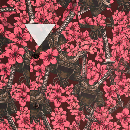 Cherry Blossom Samurai Hawaiian Shirt